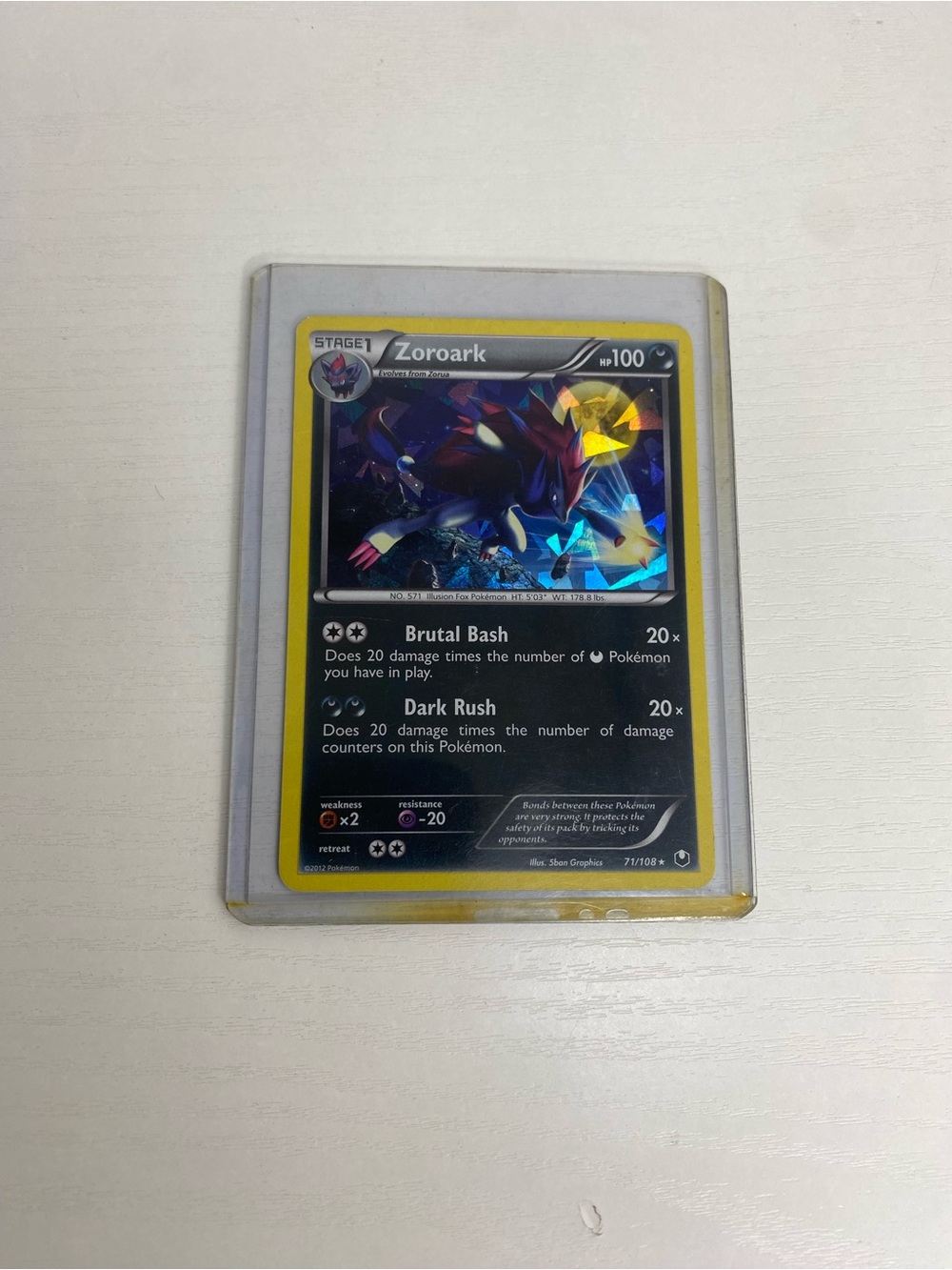 2012 Black & White Zoroark Reverse Holo Dark Explorers
